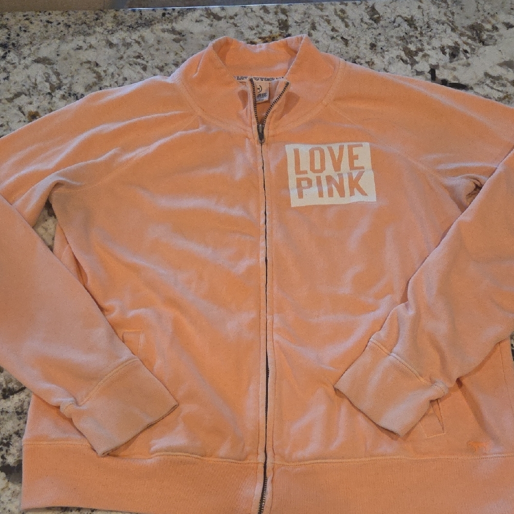 LOVE PINK Peach Zip-Up Cotton Jacket
